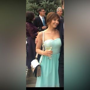 Aqua high low strapless dress